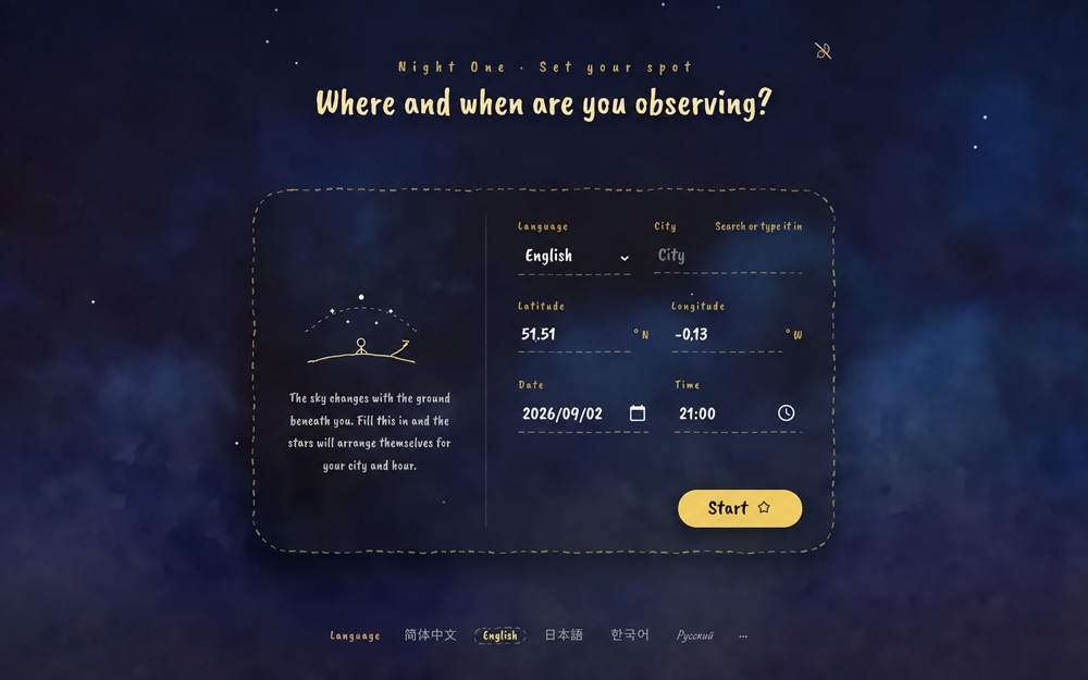 你在哪里、什么时候观星?